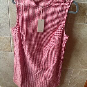 Doen Red and White Sleeveless Mini Dress